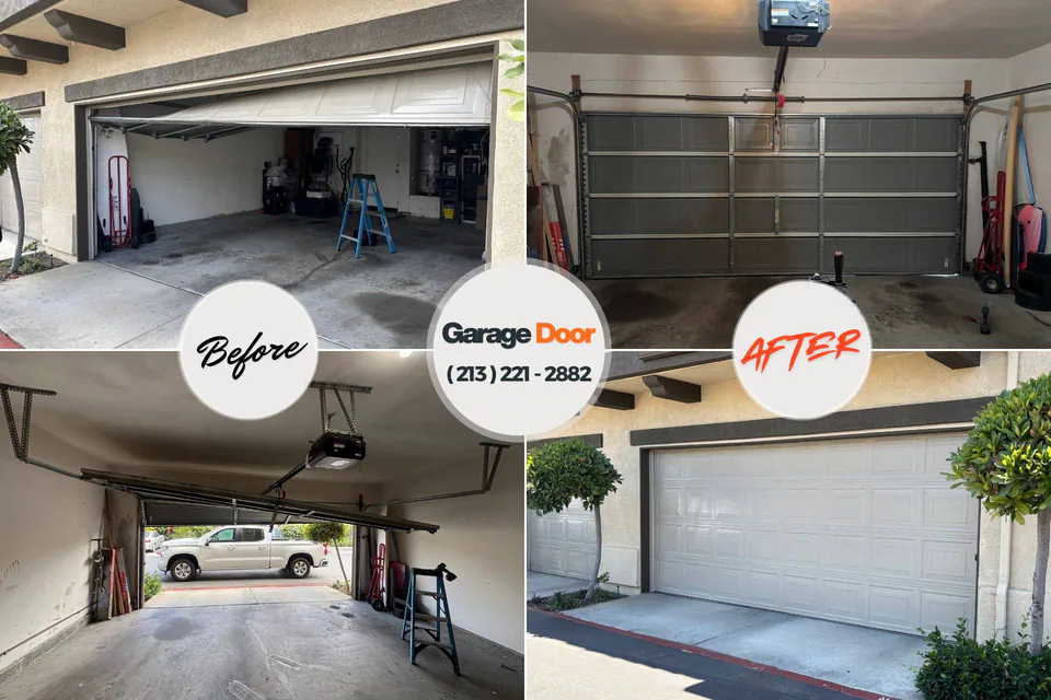 Before and after: garage door repair Brook Park, OH